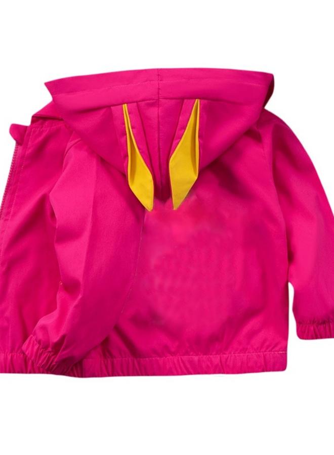 Take Two Girls Zip Up Pocket Detail Hoodie Jacket With Rabbit Ears - Image 1